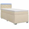 vidaXL Boxspring Bed met Matras en LED Cr&egrave;mekleurig 100 x 200 cm Stof