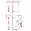 vidaXL Hoge kast Artisan Eiken 69,5 x 34 x 180 cm