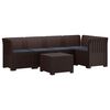 vidaXL 5-Zits Tuin Sofa met Kussens Rattan Look PP Bruin