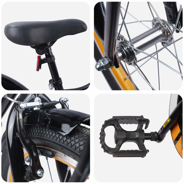 vidaXL Kinderfiets 18 Inch voor 5-7 jaar Oranje Zwart