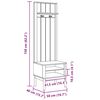 vidaXL Halkast met plank FLORO Wit 50 x 40 x 158 cm Massief Vurenhout