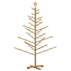 vidaXL Houten kerstboom met standaard Bruin 150 cm Massief grenenhout
