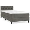 vidaXL Boxspring met matras fluweel donkergrijs 90x200 cm