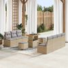 vidaXL Tuin Sofa Set met kussen met opslag 10 pcs Beige en Licht Grijs