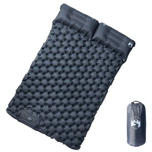 vidaXL Kampeermatras met kussens zelfopblazend 2-persoons grijs