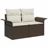vidaXL Tuin Sofa Set met kussen met kussen 10 pcs Bruin Poly Rattan
