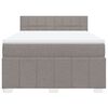 vidaXL Boxspring met matras stof taupe 160x200 cm