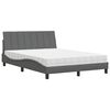 vidaXL Bed met matras "Hanko" stof donkergrijs 140x190 cm