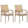 vidaXL Tuinstoelen 2 st Beige en Cr&egrave;me Wit Poly rattan en acacia