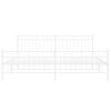 vidaXL Bedframe met hoofd- en voeteneinde metaal wit 193x203 cm