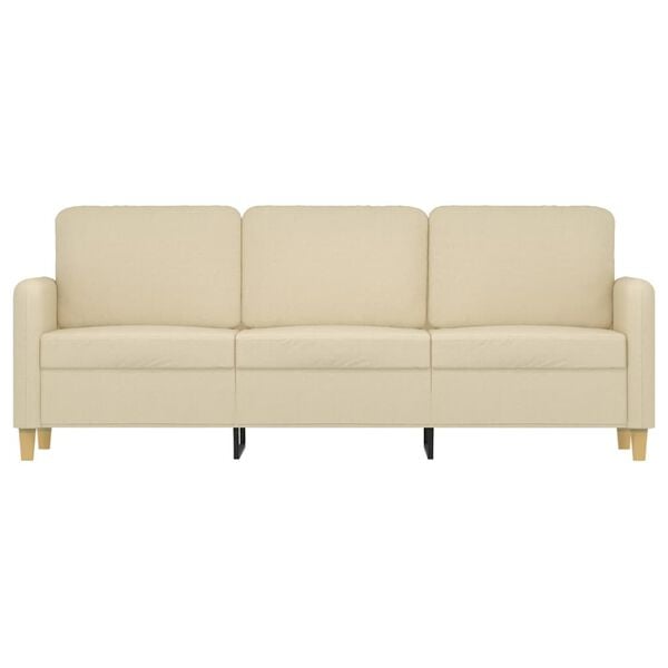 vidaXL Driezitsbank 180 cm stof cr&egrave;mekleurig
