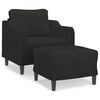 vidaXL Fauteuil met voetenbank 60 cm stof zwart