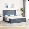 vidaXL Ottoman bed met matrassen en LED's 200x200cm fluweel