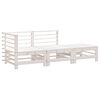 vidaXL 3-delige Loungeset massief grenenhout wit