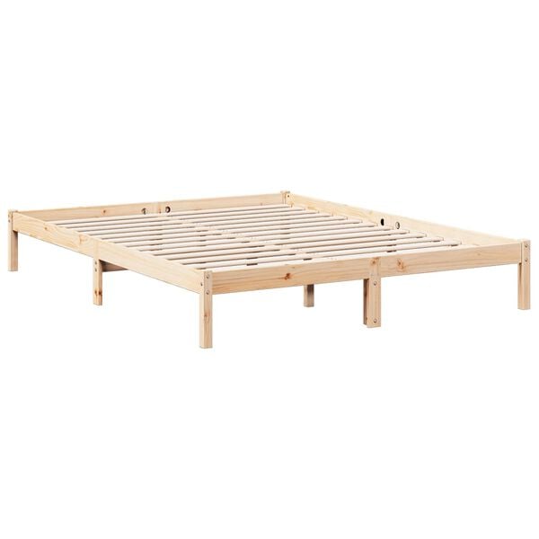 vidaXL Bedframe extra lang zonder matras massief grenenhout 160x220 cm