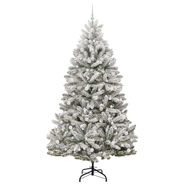 vidaXL Kunstkerstboom met 300 LED Groen en Wit 240 cm PVC en Metaal