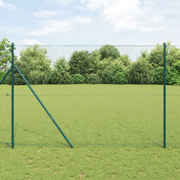 vidaXL Hexagon Hek Groen 1.6 x 50 m Staal