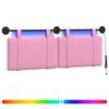 vidaXL Hangend hoofdbord Met LED-verlichting Roze Stof