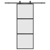 vidaXL Schuifdeur met beslagset 76x205 cm gehard glas zwart