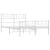 vidaXL Bedframe met hoofd- en voeteneinde metaal wit 120x200 cm