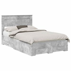 vidaXL Bedframe met hoofdeinde Beton Grijs 120 x 200 cm Bewerkt hout