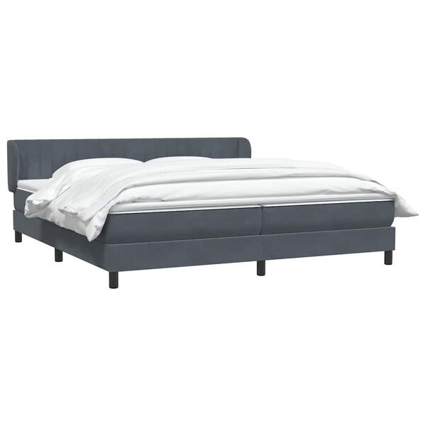 vidaXL Boxspringbed met matrassen 180x220 cm fluweel donkergrijs