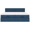 vidaXL Ottoman bed met matrassen 200x200cm stof blauw