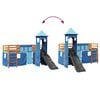 vidaXL Kinderhoogslaper met toren 80x200 cm massief grenenhout blauw