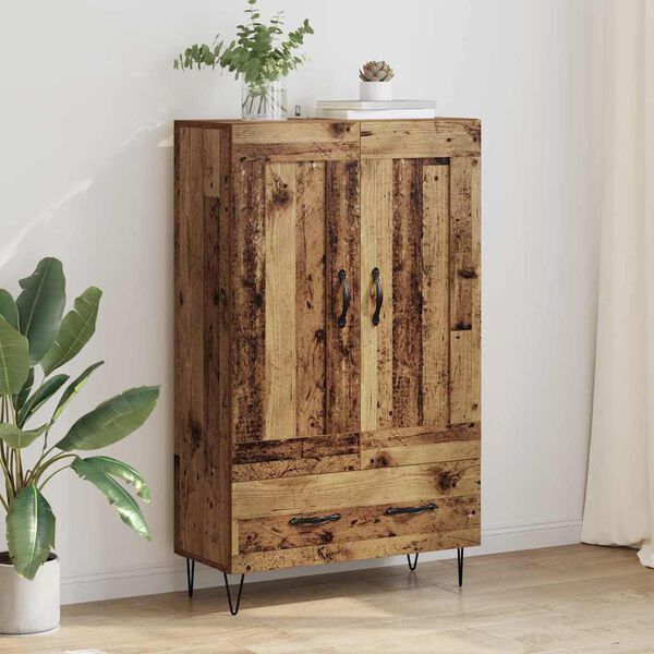 vidaXL Highboard met lade Oud Hout 69,5 x 31 x 115 cm Bewerkt hout
