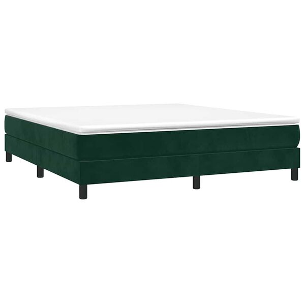 vidaXL Boxspring bed 160x200 cm fluweel donkergroen