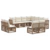 vidaXL Tuinbankenset 11 pcs Beige poly rattan