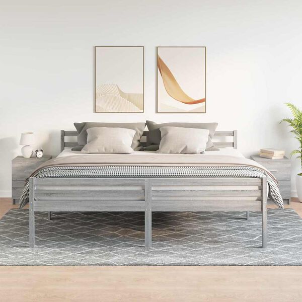 vidaXL Nachtkastjes 2 st met 2 lades 40x36x50 cm grijs sonoma eiken