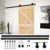vidaXL Schuifdeur Naturel en Zwart 80 x 210 cm Massief grenenhout