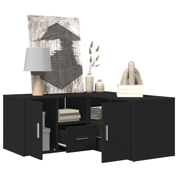 vidaXL Hoekkast 160x40x45 cm bewerkt hout zwart