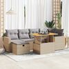 vidaXL 8-delige Loungeset met kussens poly rattan acacia beige