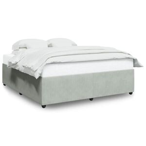 vidaXL Bedframe zonder matras 200x200 cm fluweel lichtgrijs