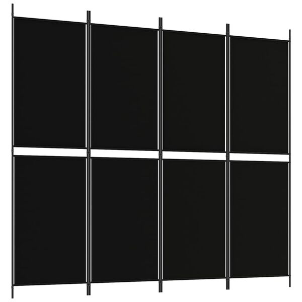 vidaXL Kamerscherm met 4 panelen 200x180 cm stof zwart