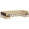 vidaXL Buiten bankenset 10 st 10-zits Wit en Beige