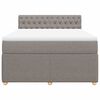 vidaXL Boxspring met matras stof taupe 140x190 cm