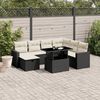 vidaXL 8-delige Loungeset met kussens poly rattan zwart