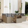 vidaXL 7-delige Loungeset met kussens poly rattan beige