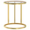 vidaXL Bijzettafel 45 cm gehard glas goudkleurig en transparant