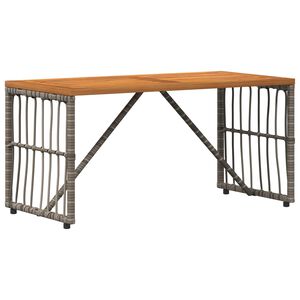 vidaXL Buiten Tafel Grijs 80 x 40 x 40 cm Staal en Poly Rattan