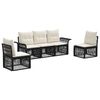 vidaXL Tuinbankenset 5 st Zwart poly rattan