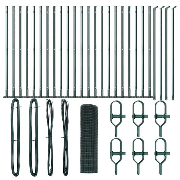 vidaXL Afrasteringspaal Groen 50 x 0,5 m (19 x 19 mm gaas)