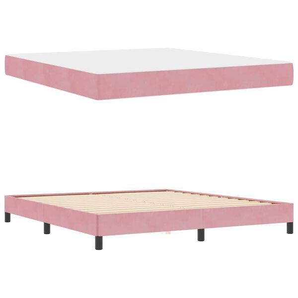 vidaXL Boxspringbed met matras Roze 180 x 220 cm Stof