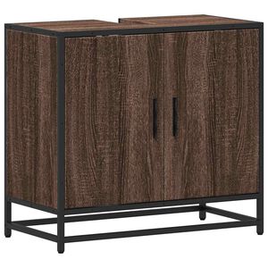 vidaXL Wastafelkast 65x33x60 cm bewerkt hout bruin eikenkleur