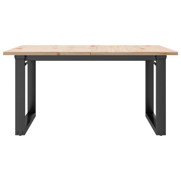 vidaXL Salontafel O-frame 90x90x45 cm massief grenenhout en staal