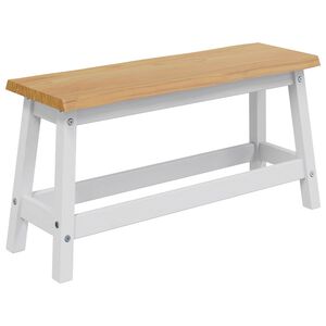 VidaXL Eetbank EKAI Wit 91,5 x 29 x 45,5 cm Massief grenenhout