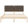 vidaXL Bedframe met Gevoerd Hoofdgedeelte Taupe 140 x 190 cm